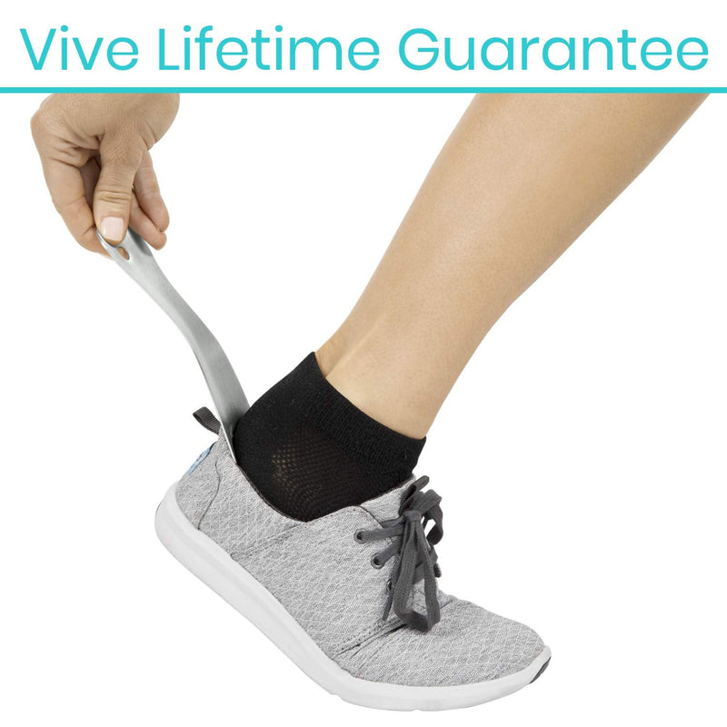 [Australia] - Vive Travel Shoe Horn for Men, Woman, Kids, Elderly Seniors - Small Size Stainless Steel Metal Spoon with Wide Handle for Boots, Dress Shoes, Casual Sneakers - Portable, Extended Reach Helper Tool 