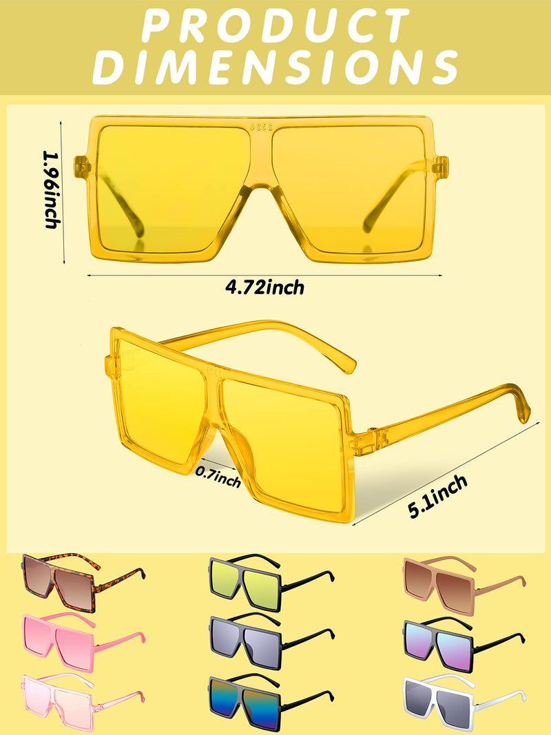 [Australia] - 14 Pairs Kids Oversized Square Sunglasses Large Frame Eyeglasses Flat Top Sunglasses Unisex Square Sunglasses Shades Eyewear for Boy Girl Outdoor, 3-10 Years 