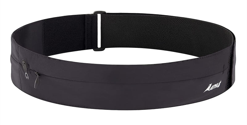 [Australia] - Athlé Insulin Pump Belt - 2 Stretch Pockets Fits Insulin Pump, Epipen, Phone, Wallet, Cards and More - Comfortable and Adjustable Waist Strap - Size Large 30" - 43" - Insulin Pump Holder - Black Large 30" - 43" 