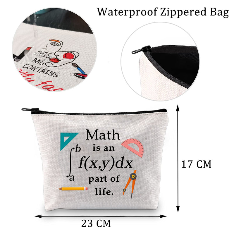 [Australia] - MYSOMY Math is an Integral Part of Life Bag Math Makeup Bag Funny Math Teacher Gifts Math Geek Gifts Math Lover Gifts (Makeup Bag) 