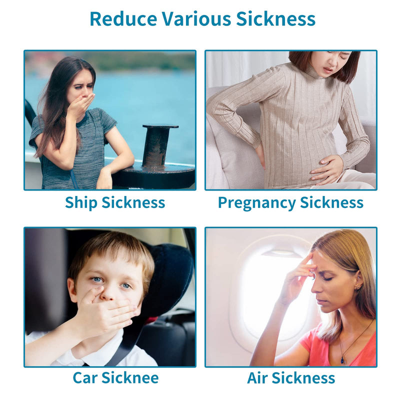 [Australia] - Motion Sickness Wristbands Natural Nausea Relief Bands for Adults Anti-Nausea Wristbands for Car Sea Sickness 1 Pair Grey 
