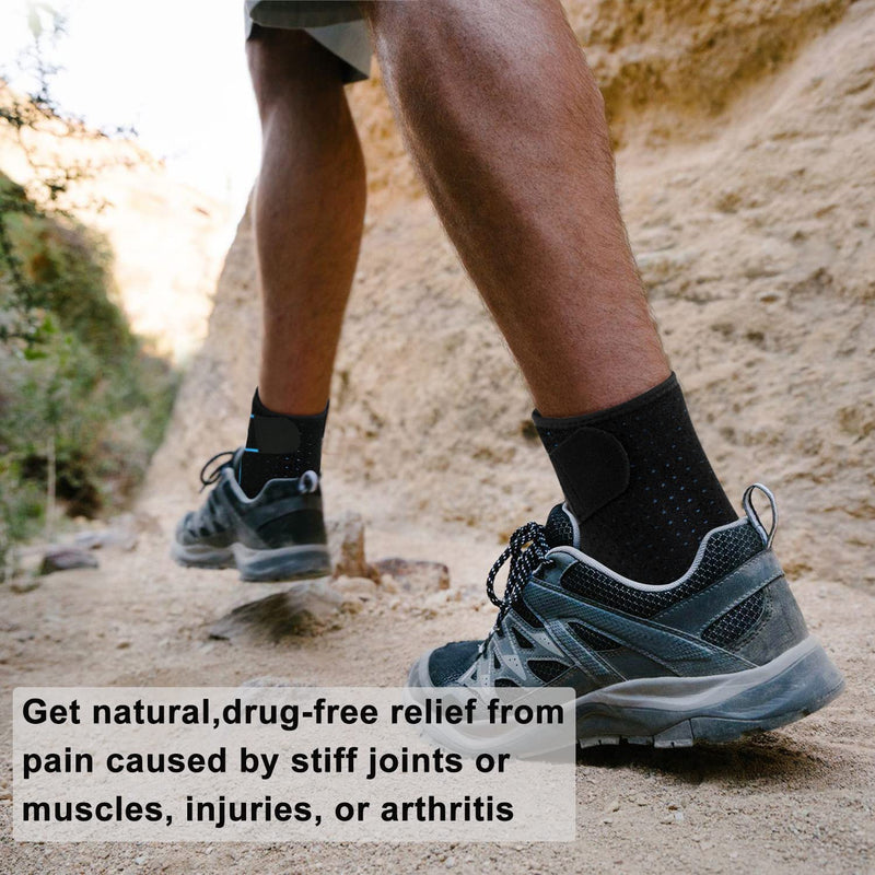 [Australia] - Vinaco ankle brace for women men, 1 pair adjustable compression ankle brace for sprained ankle, Strong support & Breathable ankle support for Injury Recovery, Joint Pain, swelling, ankle wraps support One Size Blue 