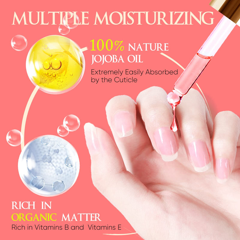 [Australia] - CHUCHU Cuticle Oil for Nails, 15ml, Jojoba Nail Cuticle Oil Contain Vitamin B & E, Moisturizes Cuticle and Nail's Skin, Strengthens Nails, Prevents Hangnails and Chapped, Cherry 