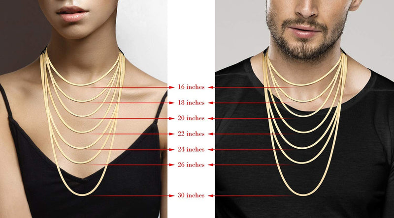 [Australia] - Miabella 18K Gold Over Sterling Silver Italian Solid 3.5mm Flexible Flat Herringbone Chain Necklace for Women Men 16, 18, 20, 22, 24, 26, 30 Inch Made in Italy 16 Inches 