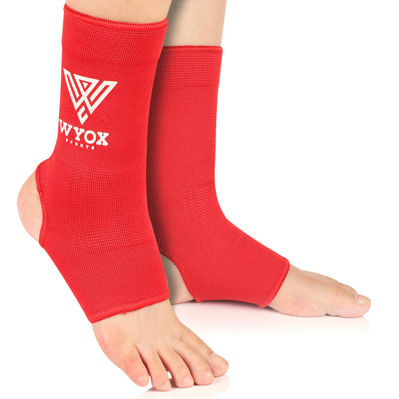 [Australia] - WYOX Ankle Wraps Support Boxing Gear for Men Women Muay Thai Ankle Support Kickboxing Wraps Gym Ankle Support (Pair) Red L / XL (Women 7.0 - 10.5/ Men 6.0 - 9.5) 