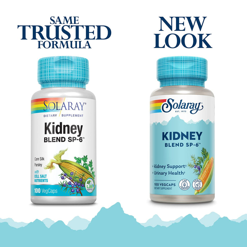 [Australia] - Solaray Kidney Blend SP-6 | Herbal Blend w/Cell Salt Nutrients to Help Support Healthy Kidney Function | Non-GMO, Vegan (1 Pack) 100 Count (Pack of 1) 
