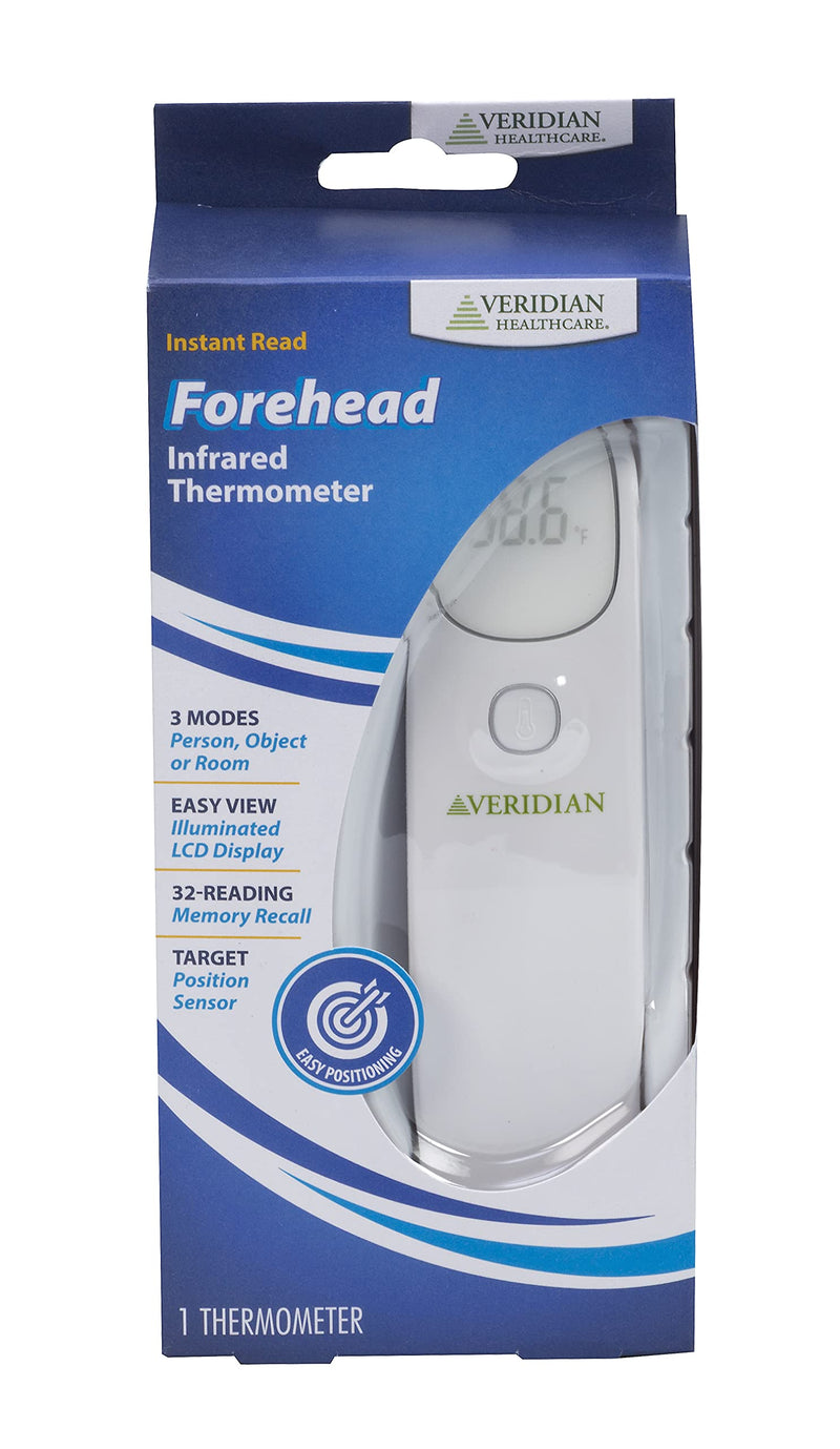 [Australia] - Veridian Healthcare Non-Contact Infrared Thermometer | for Children & Adults | Home Use with Fever Alert | Instant Accurate Reading | Body, Object, Room, Fahrenheit/Celsius Measurements 