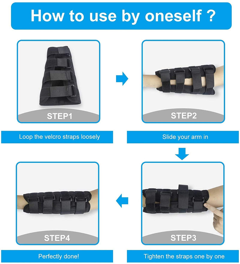[Australia] - Adult Kid Elbow Brace Splint Cubital Tunnel Syndrome Adjustable Elbow Support Brace Fracture Immobilizer Protector Tennis Arm Stabilizer Night Sleep Elbow Arthritis Tendonitis Pain Relief Splint Wrap Medium, Fit Arm 10-13 inch 