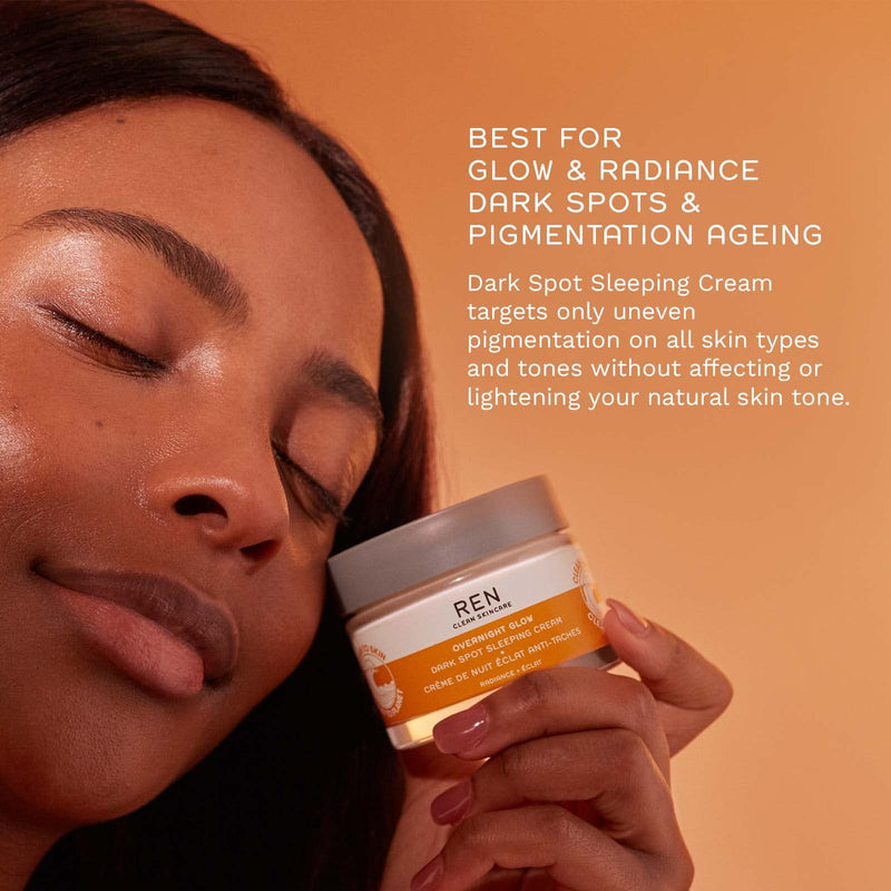 [Australia] - REN Clean Skincare Dark Spot Removal Overnight Cream - Proven to Reduce Hyperpigmentation with Natural Algae and Phytoglycogen - Cruelty Free & Vegan Hydrating Facial Moisturizer, 50 ml 