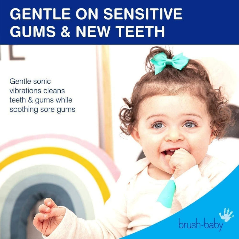 [Australia] - Brush Baby BabySonic Infant and Toddler Electric Toothbrush for Ages 0-3 Years - Smart LED Timer and Gentle Vibration Provide a Fun Brushing Experience - Includes 2 Sensitive Brush Heads (Pink) Pink 