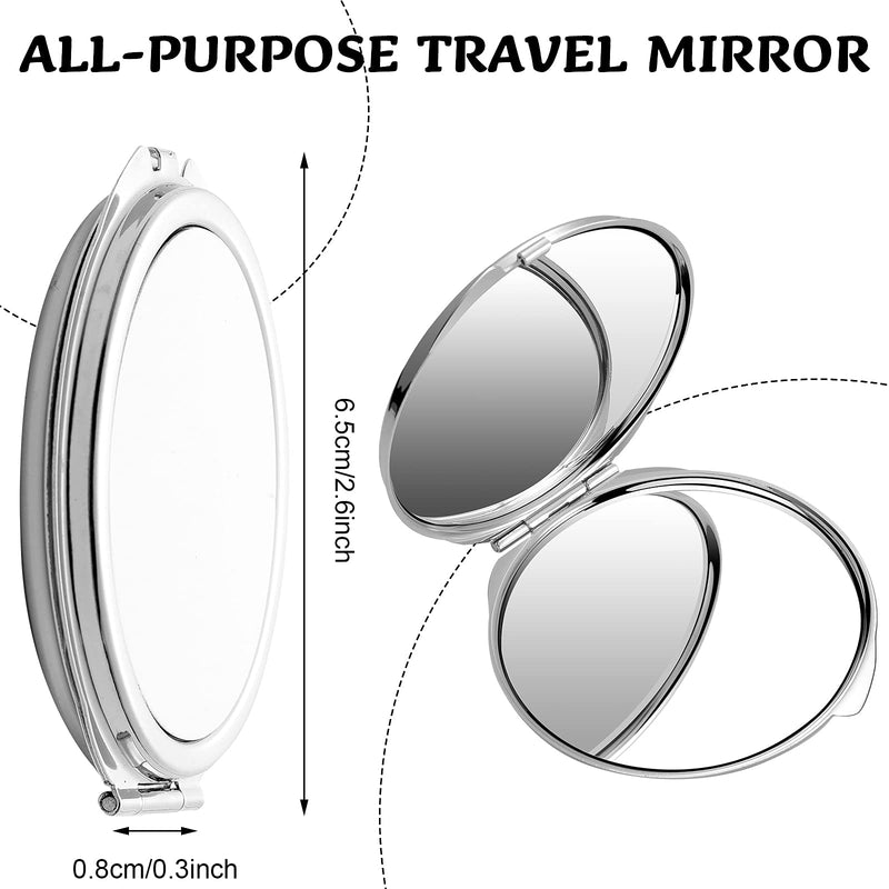 [Australia] - 6 Pieces Sublimation Pocket Makeup Mirror Sublimation Metal Compact Mirror Sublimation Travel Makeup Mirror for Women Men Home Travel Use 