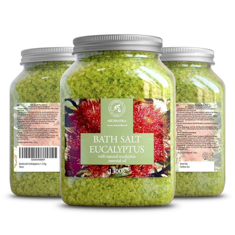 [Australia] - Sea Salt Eucalyptus with Natural Eucalyptus Essential Oil 1300g - Eucalyptus Bath Salts - Best for Good Sleep - Stress Relief - Beauty - Relaxing - Bathing - Body Care 