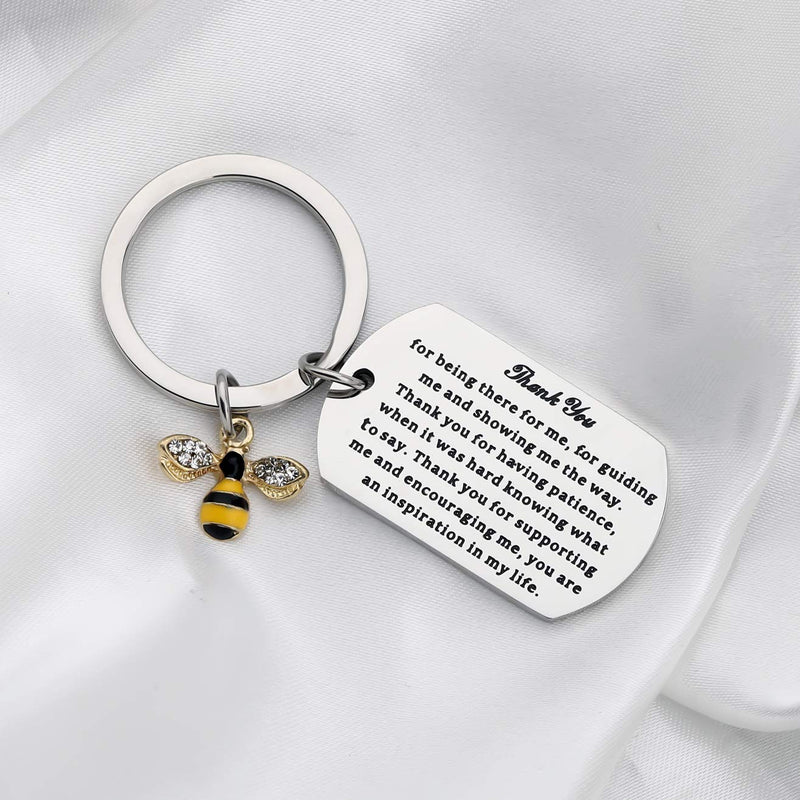 [Australia] - FUSTMW Thank You Gifts Bumble Bee Keychain Appreciation Gifts for Teacher Coach Mentor Guidance Leader Thank You for Being There You are an Inspiration in My Life Thank You Gifts Bee Charm 