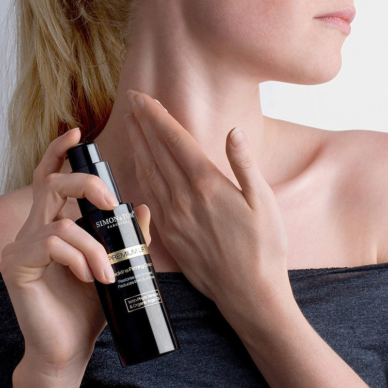 [Australia] - Simon&Tom Premium Lift Neck Firming Cream - 100ml - Double Chin Reducer Cream - Restores Skin Firmness - Anti-Aging Neck Cream - With Bio Argan Oil and Firming Phyto-Tensors - Made in Spain 