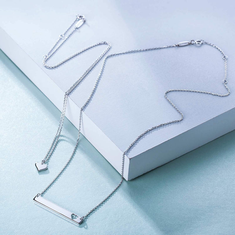 [Australia] - CHICLOVE Mother Daughter Jewelry Sets for Two, Cutout Heart Necklaces, 2 Sterling Silver Necklaces D - mother daughter necklace set for 2 