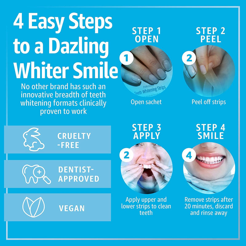 [Australia] - Smile Science Harley Street - Professional Teeth Whitening Strips - 28 Strips - Up to 6 Shades Whiter in 14 Days - 100% Enamel Safe - Vegan - Stain Remover for Teeth - Clinically Proven 