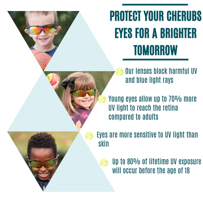 [Australia] - CHERUBS Kids Style and Sport Sunglasses - Boys or Girls - Flexible, Comfortable - UV400 Optometrist Approved Black 