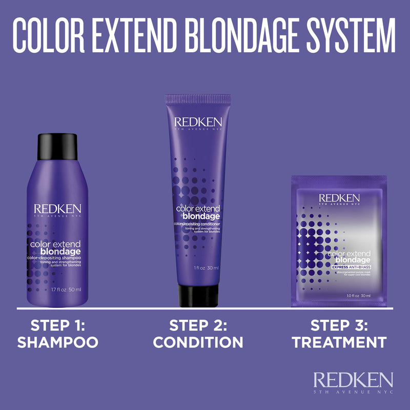 [Australia] - Redken Color Extend Blondage Express Anti-Brass Hair Mask | For Blonde & Highlighted Hair | Hair Toner | Ultra-Pigmented Purple Hair Mask For Blonde Hair 1 Fl Oz 