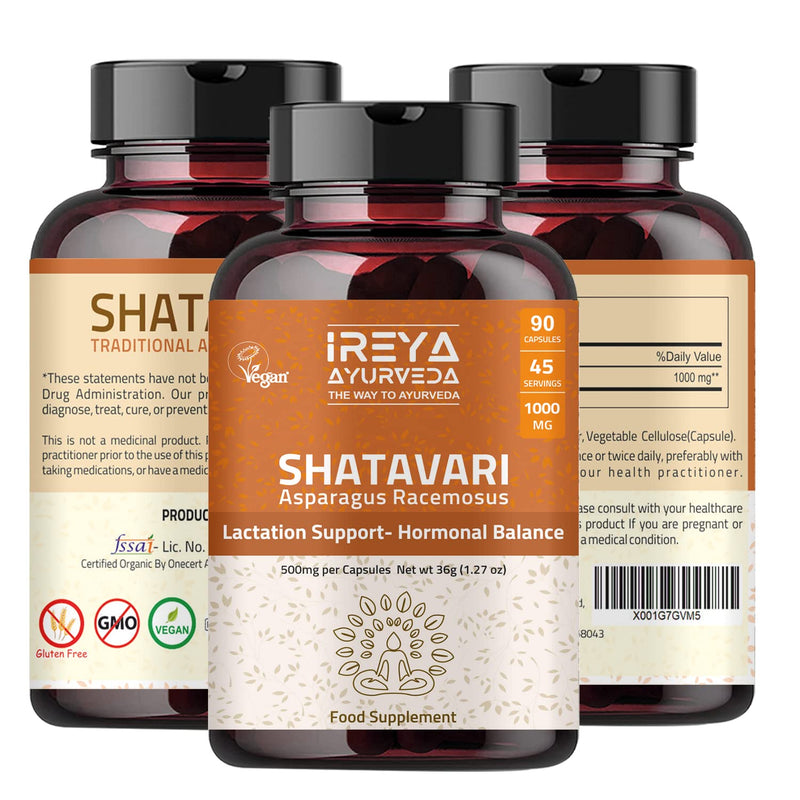 [Australia] - Shatavari Capsules for Women | Female Balance Herbal Supplement | Made with Organic Shatavari Root | Non-GMO, Gluten Free, 1000mg, 60 Vegan Caps 