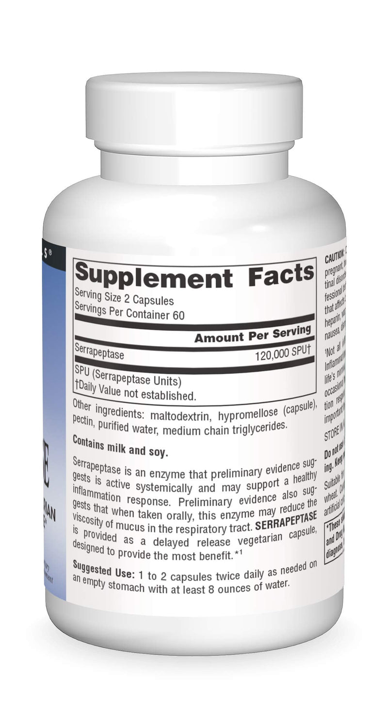 [Australia] - Source Naturals Serrapeptase - Delayed Release Enzyme - 120 Vegetarian Capsules 120 Count (Pack of 1) 