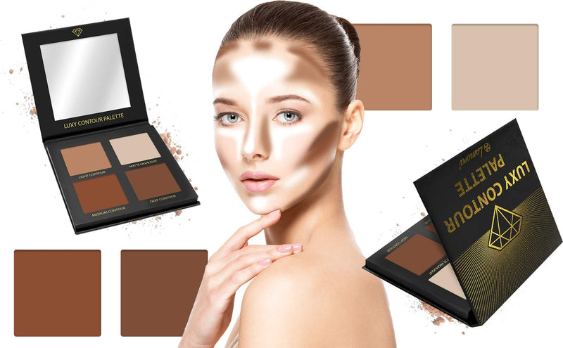 [Australia] - Contour Palette Powder Contour Kit - Contouring Makeup Palette With Mirror - 4 Highly Pigmented Matte Colors For Contouring And Highlighting - Vegan, Cruelty Free And Hypoallergenic 