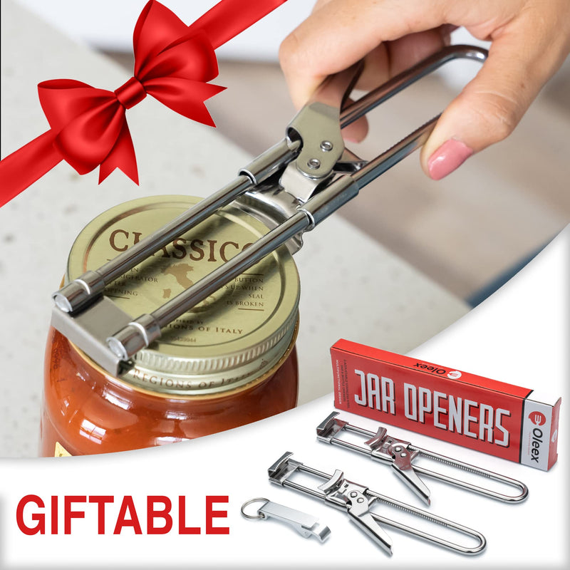 [Australia] - Oleex Jar Opener for Weak Hands (x2) with Keychain Bottle Cap Opener. Easy Jar Opener for Seniors with Arthritis, Kids Jar Openers. Jar Gripper Tight Lid Opener, Bottle Opener Kitchen Gadgets 2*jar opener + key chain 