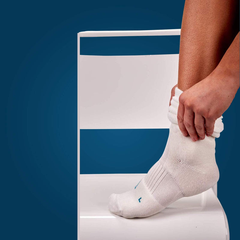 [Australia] - Nerve Spa Tall Diabetic Socks for Men - Extra Wide Performance Grade Breathable Thin Loose Fitting Socks for Diabetics, Knee High (Large 2 Pairs)… Large 