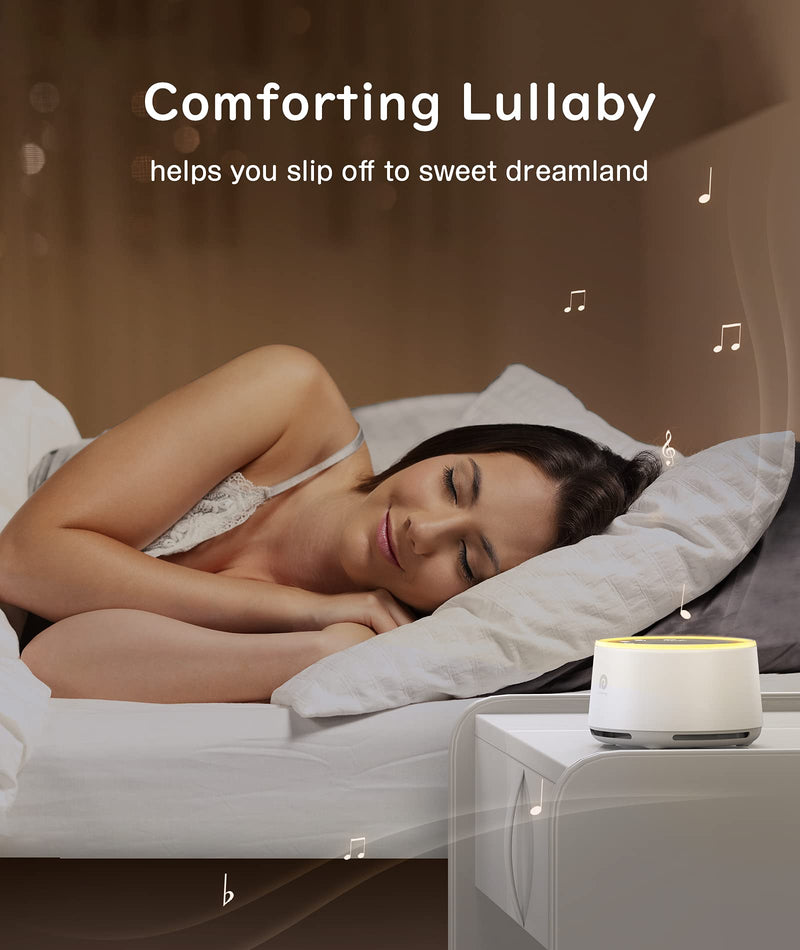[Australia] - Dreamegg White Noise Machine, D1 Sleep Sound Machine with Night Light for Baby Kid Adult, 24 Natural Sounds Therapy, Continuous or Timer, Sound Machine for Sleeping Nursery Office Travel Gift Classic White 