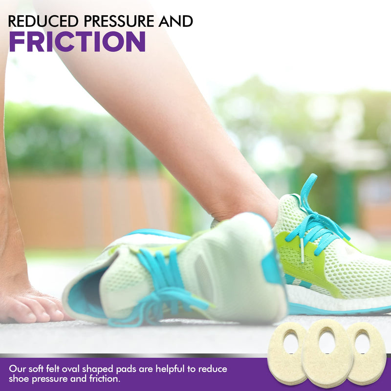 [Australia] - Oval Shaped Felt Callus Protective Pads - Adhesive Foot Pads That Surround Calluses from Rubbing On Shoes - 1/8" - 25 Pack 
