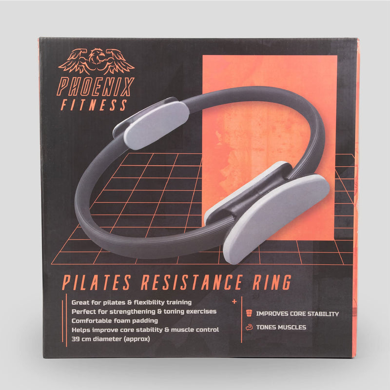 [Australia] - Phoenix Fitness RY1009 Pilates Ring Double Handle Exercise Circle Fitness Magic Circle Resistance Ring Dual Grip for Yoga Core Training 15 Inch, Black 
