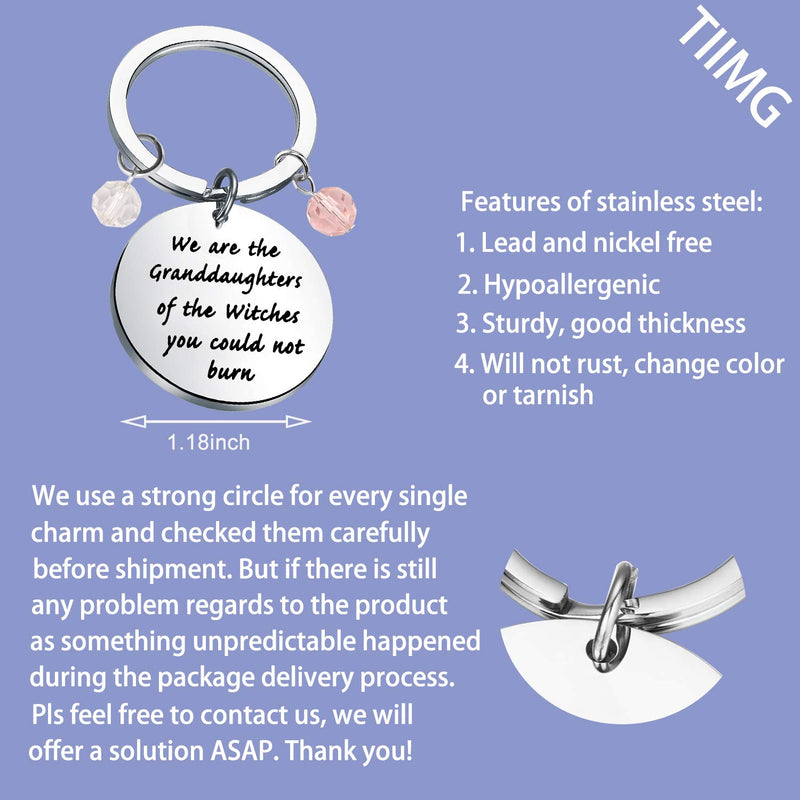 [Australia] - TIIMG Feminist Gift Feminism Gender Equality Pendant Keychain We are The Granddaughters of The Witches You Could Not Burn Feminist Jewelry Granddaughters of Witches 