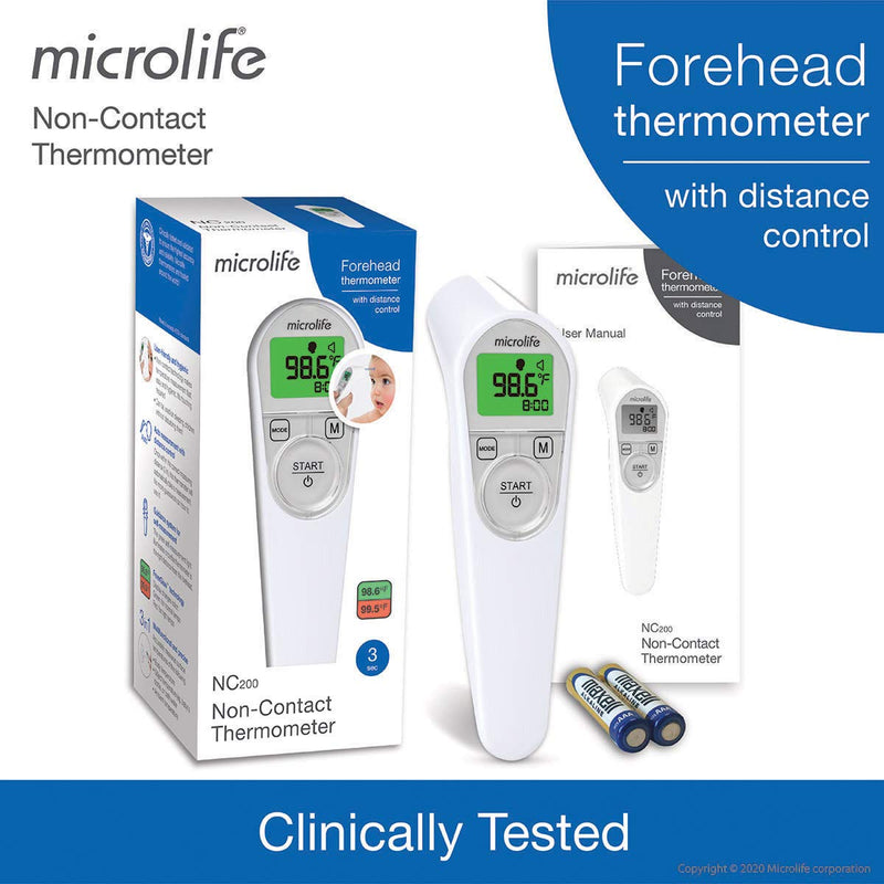 [Australia] - Microlife Non-Contact Forehead Thermometer, Digital Infrared No-Touch Thermometer for Adults, Kids & Baby, Large Backlit LCD Screen, Fever Alarm, Memories, Easy to Use with Instant Accurate Readings 