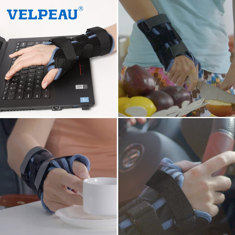 [Australia] - VELPEAU Wrist Brace with Thumb Spica Splint for De Quervain's Tenosynovitis, Carpal Tunnel Pain, Stabilizer for Tendonitis, Arthritis, Sprains & Fracture Forearm Support Cast (Regular, Left Hand -M) Medium (Pack of 1) Regular-left Hands 