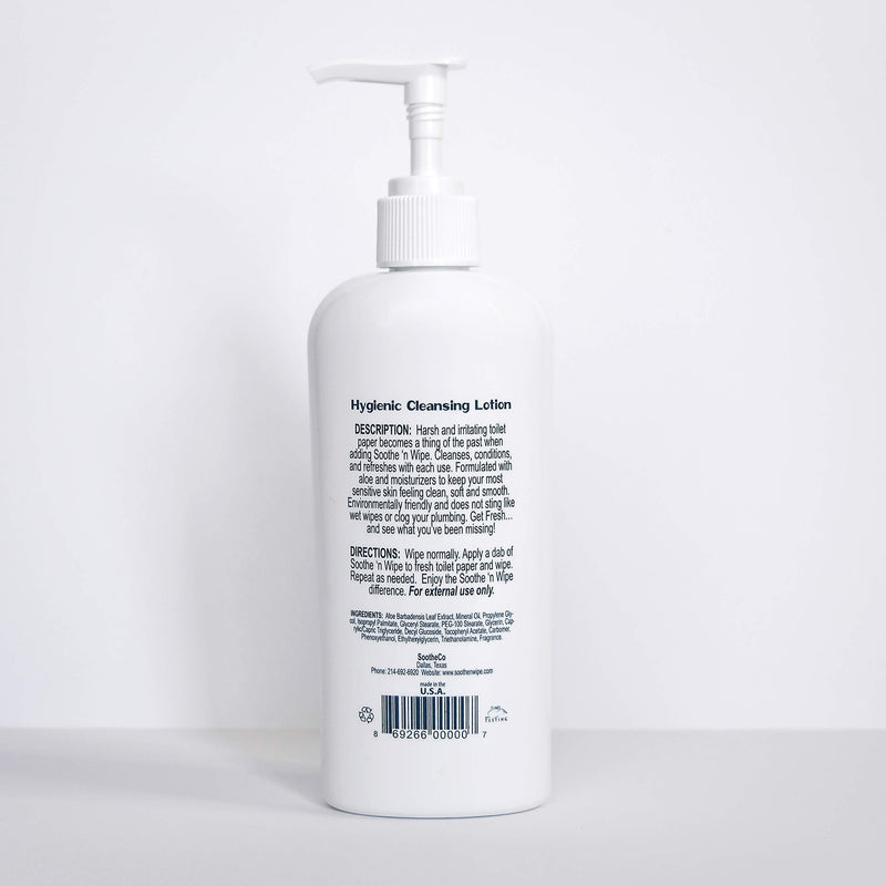 [Australia] - Soothe 'n Wipe 8 Oz Wipe Hygienic Cleansing Lotion, Flushable Wipe Alternative with Aloe & Moisturizers, Toilet Paper Moistener for Clean, Soft & Smooth Bum, Butt Cleaner, Sanitizing Lotion for Anus 8 Fl Oz (Pack of 1) 