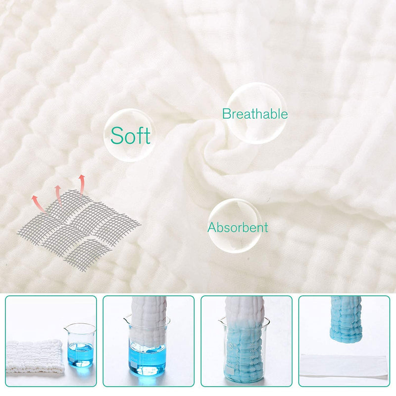 [Australia] - Extra Large Muslin 70x70 Baby Muslin Squares | 100% Cotton Muslin Cloths for Baby | Soft Muslin Wash Cloths, Muslin Swaddle Blanket | Baby Essentials for Newborn (Mint, Pack of 6) 
