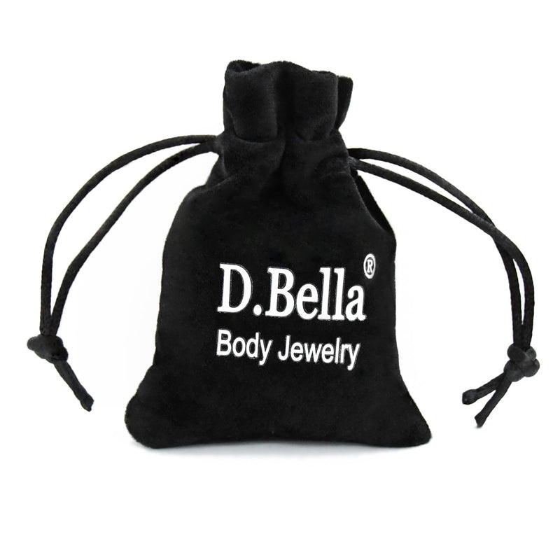 [Australia] - D.Bella 14G Nipple Rings Stainless Steel Straight Barbell Tongue Rings Nipplerings Piercing Women CZ Heart Chain Dangle Nipple Piercing Jewelry for Women 14mm 9/16Inch Black-B 