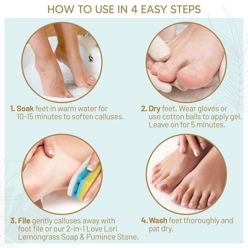 [Australia] - Foot Callus Remover Gel 6oz By Love, Lori - Callus Remover For Feet & Dead Skin Remover For Feet - Works With Foot Scrubber, Pumice Stone For Soft Feet - Professional Pedicure Results At Home 