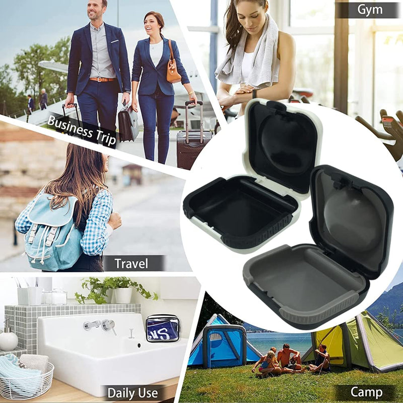 [Australia] - 2 Pack Hearing Aid Cases Portable Hearing Aid Box Waterproof Compact Sturdy Storage Box Hearing Aid Protector for Hearing Aids Protective 
