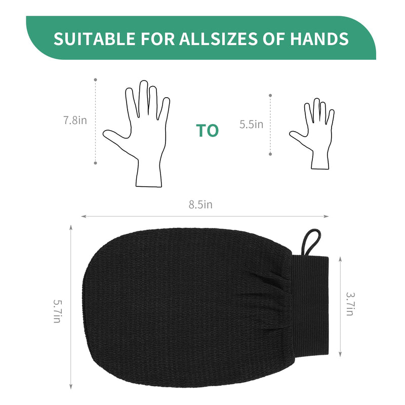 [Australia] - BiJun Moroccan Exfoliating Gloves Kessa Scrub Mitt, for All Skin Types and Improve Blood Circulation, Shower, Spa, Dead Skin Cell Remover (4 pack) 