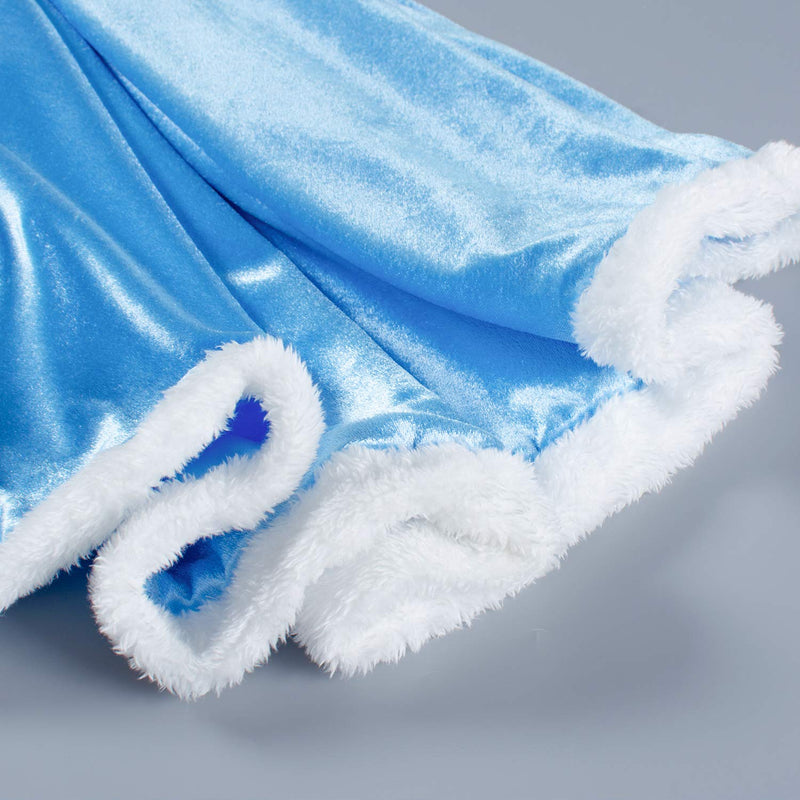 [Australia] - Party Chili Fur Princess Hooded Cape Cloaks Costume for Girls Dress Up 2-3T Blue 