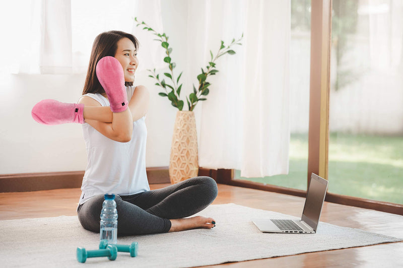 [Australia] - Bundle: Heat Therapy Arthritis Gloves (1 Pair, Pink) + Wrist Support (Pink) 