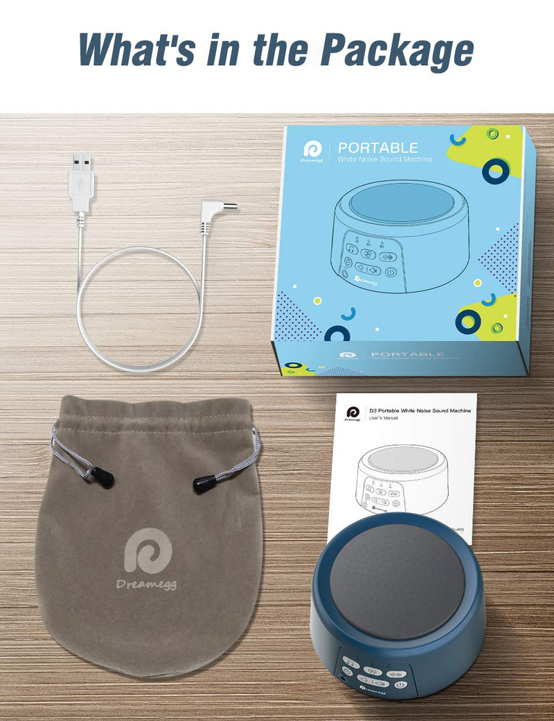 [Australia] - Dreamegg White Noise Machine - D3 Pro Sleep Sound Machine, Rechargeable Noise Machine for Sleeping, 29 HiFi Sound, Battery or Adapter, Auto-Off Timer, Portable Sound Machine for Baby Adult Home Travel D3Pro-Black 