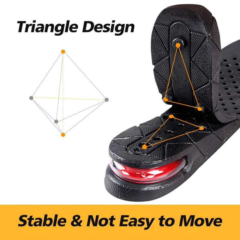 [Australia] - NTSWZYS Shoe Lifts for Men & Women Orthotic Heel Shoe Lifts Kit with Air Cushion Heel Inserts Invisible Height Increase Insoles Variable Height 1.2-3.54Inch 4 Layer 