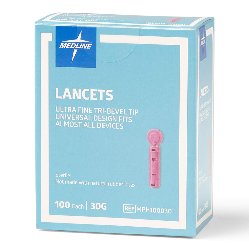 [Australia] - Evencare Medline G2 Blood Glucose Test Strips, for self-Testing with G2 Monitoring System (50 Count) & General Purpose Lancet, Can be Used with Most Universal Lancing Devices, 30G, Box of 100 Test Strips + Lancet 