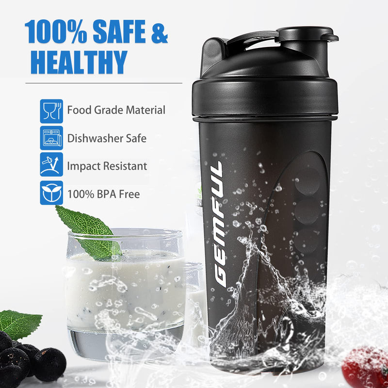 [Australia] - Shaker Bottle for Protein Mixes BPA-Free Leak Proof Smothies Mixer Water Cups 2 Pack 