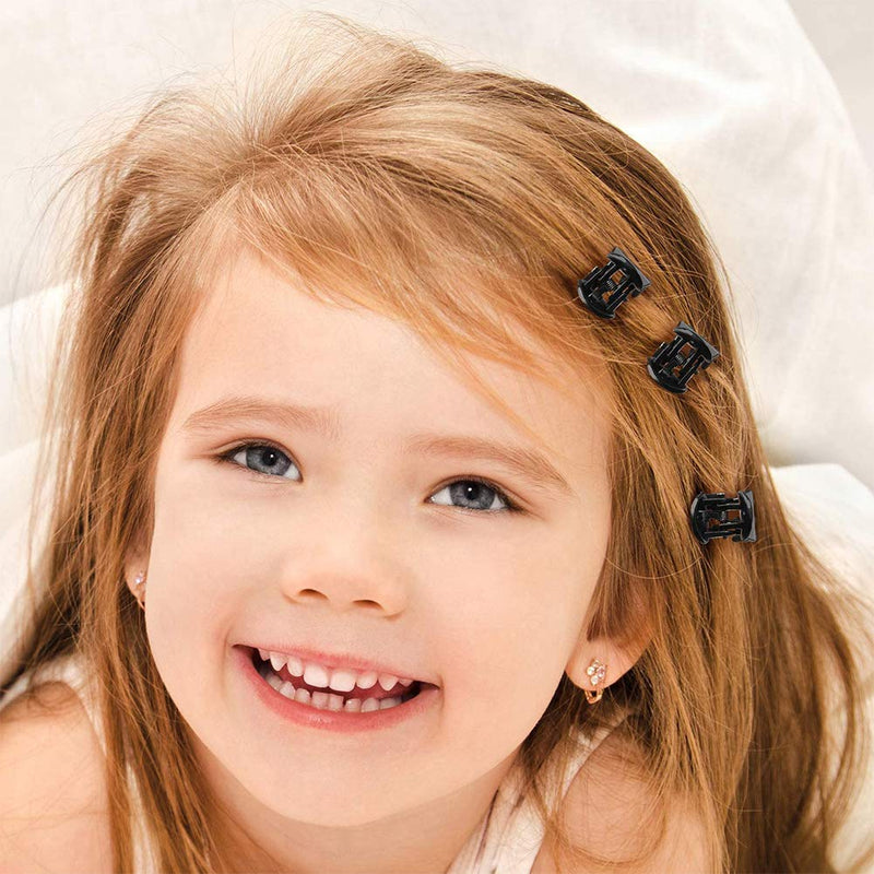 [Australia] - VEGCOO 60 Pcs Mini Hair Clips, Plastic Hair Claw Clips Pins Clamps for Girls and Women, Black Claws 