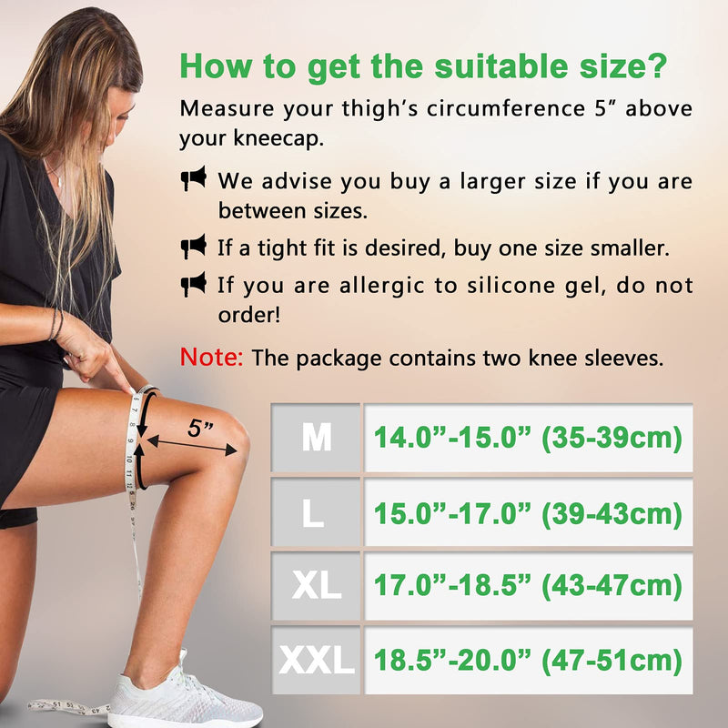 [Australia] - Full Leg Sleeve by Beister, Knee Braces for Knee Pain Women & Men, Knee Compression Sleeves, Knee Support for Meniscus Tear, ACL, Arthritis, Joint Pain Relief,Sport (Pair) Black Medium 