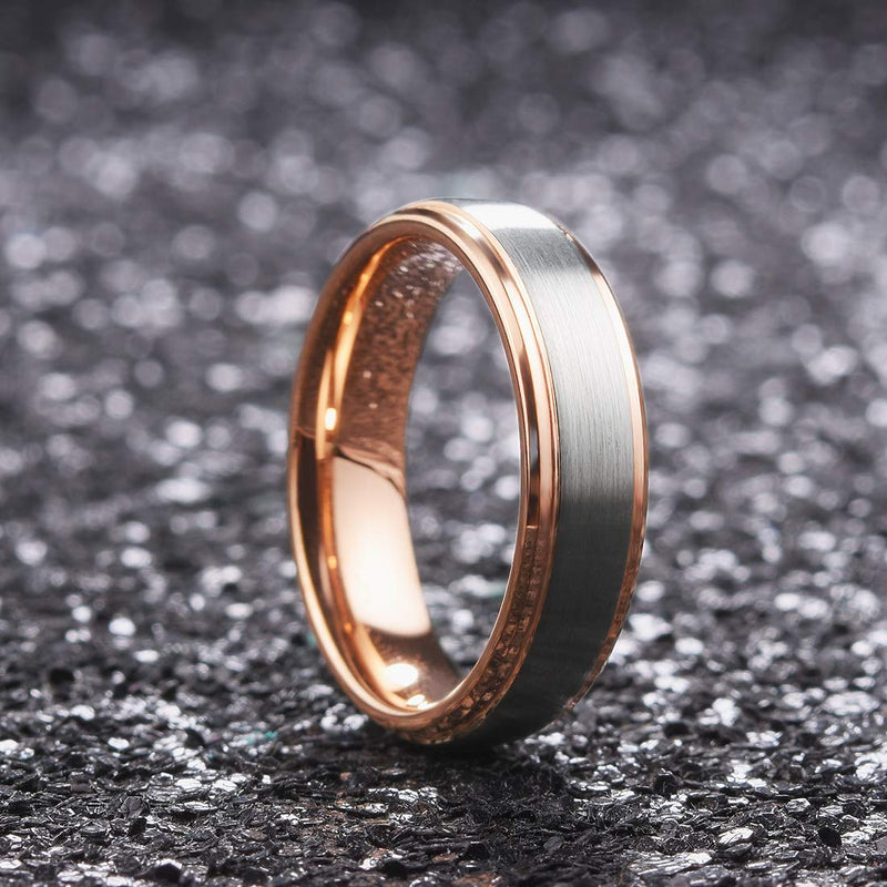 [Australia] - King Will Duo Unisex 5mm 6mm 7mm 8mm 18k Rose Gold Plated Tungsten Carbide Ring Two Tone Wedding Band 4 