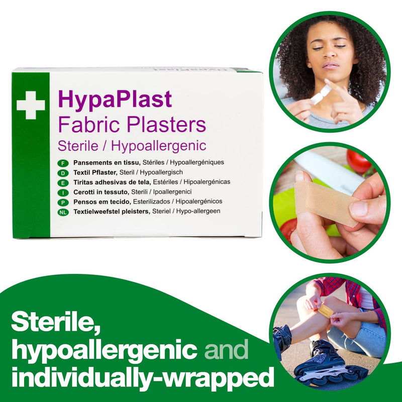 [Australia] - Safety First Aid Group HypaPlast Fabric Plasters, Assorted (100) Sterile Hypoallergenic Assorted (100) 