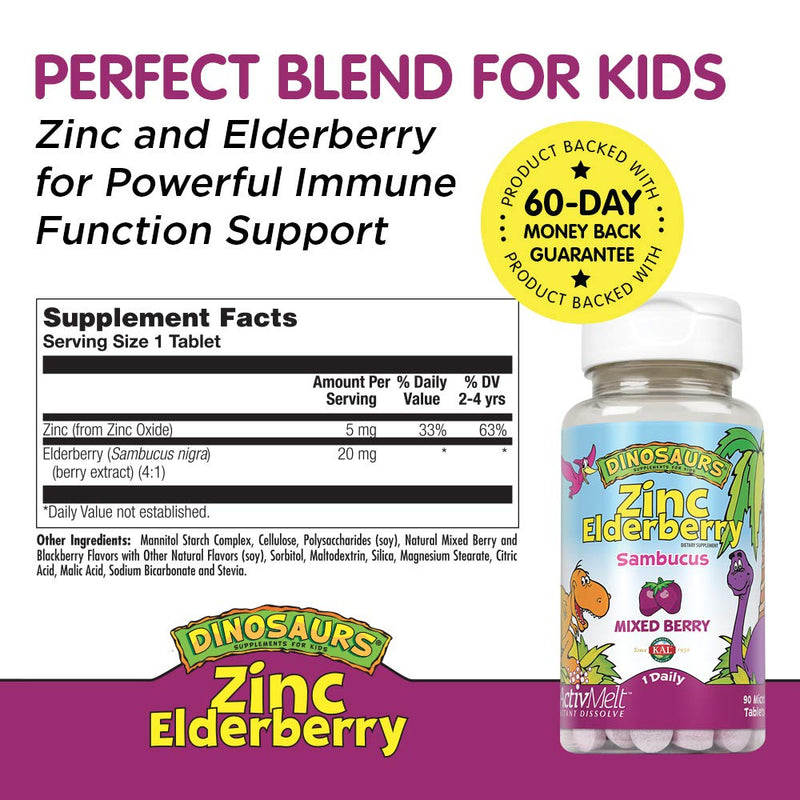 [Australia] - Kal 5 Mg Berry Zinc Elderberry Tablets, 90 Count 